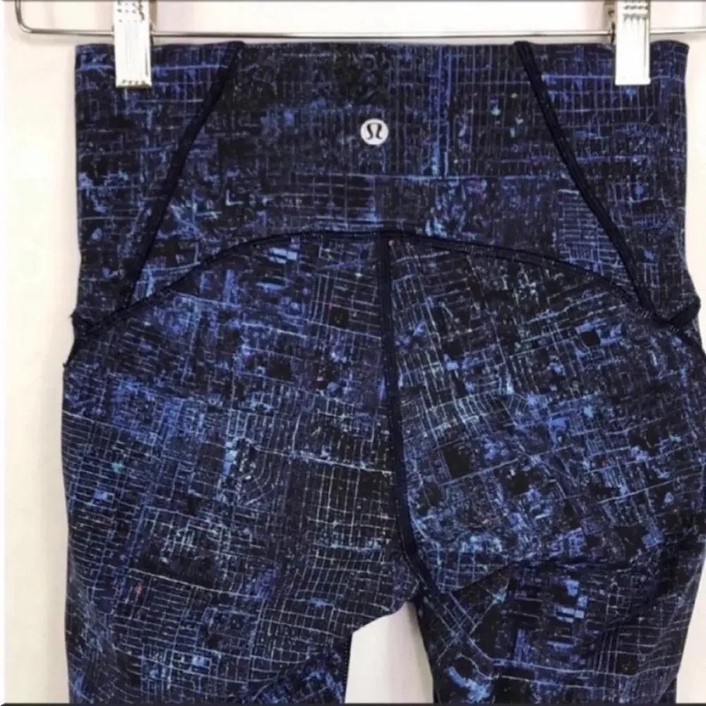 Lululemon Womens Active‎ High Rise Cropped Leggings Blue Size 4
